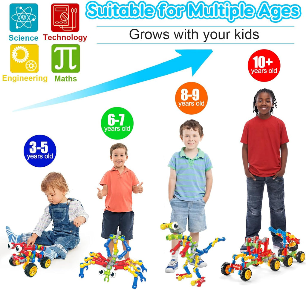 Kids STEM Building Blocks Set (125 Pieces)