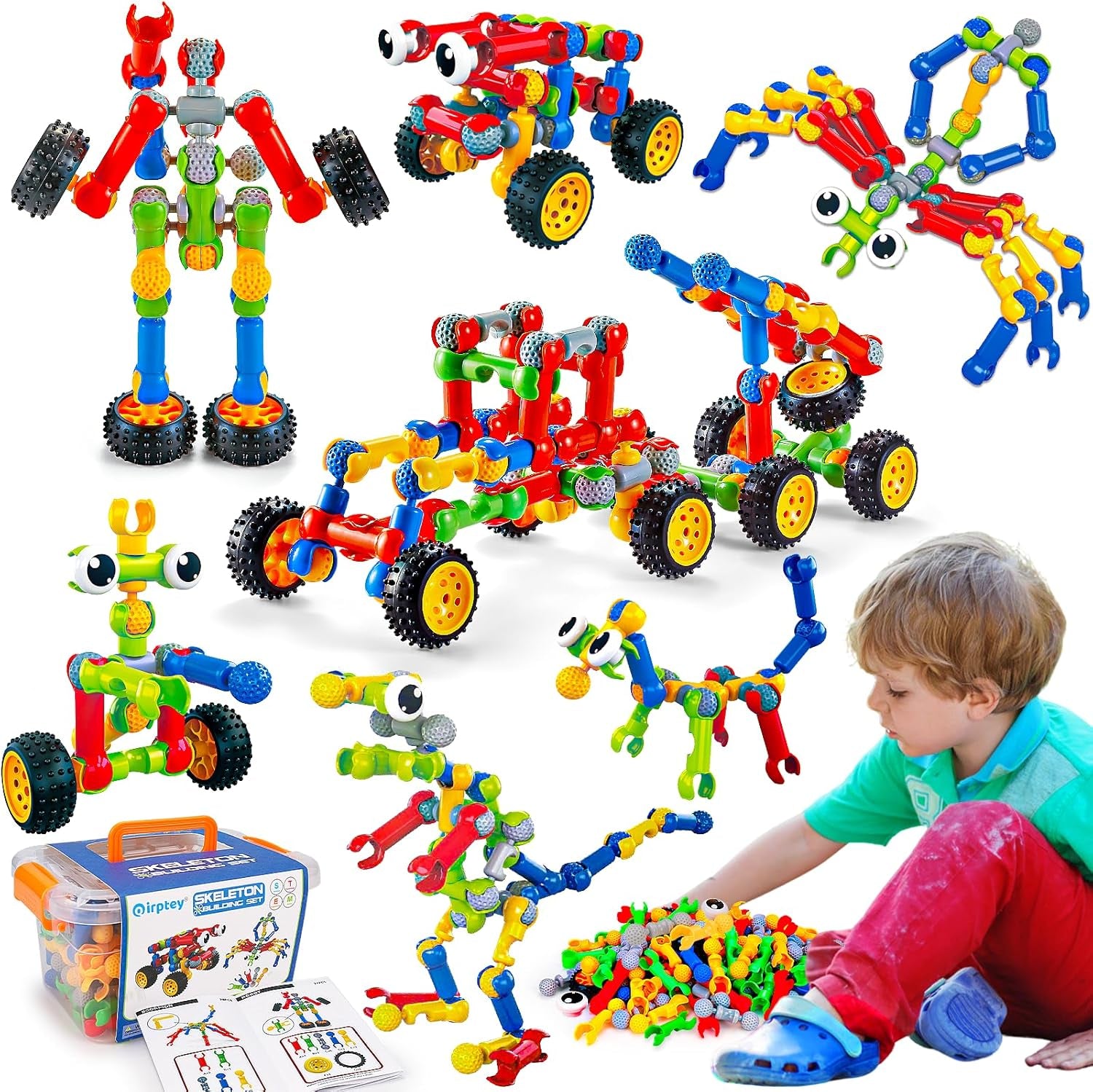 Kids STEM Building Blocks Set (125 Pieces)