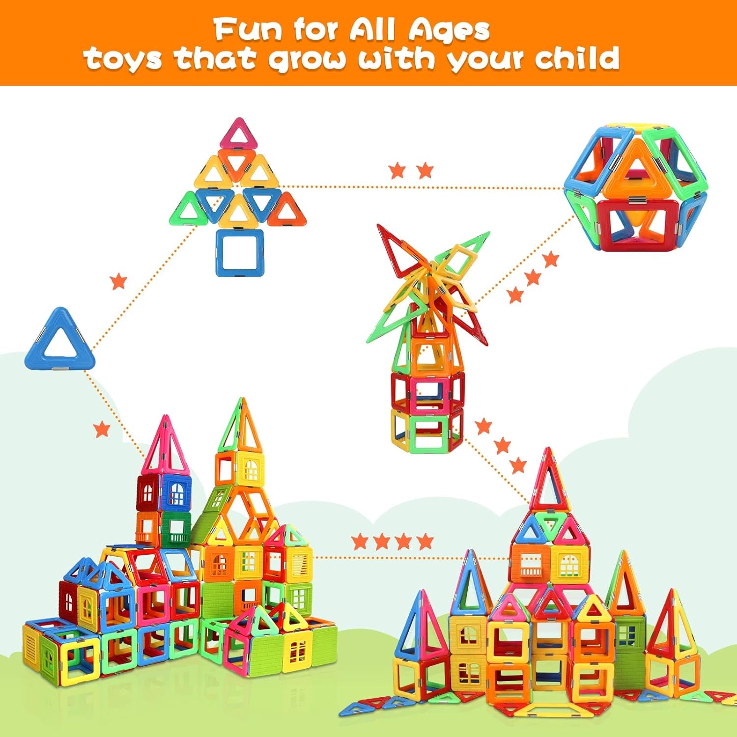 Magnetic STEM Building Blocks Toy Set for Kids