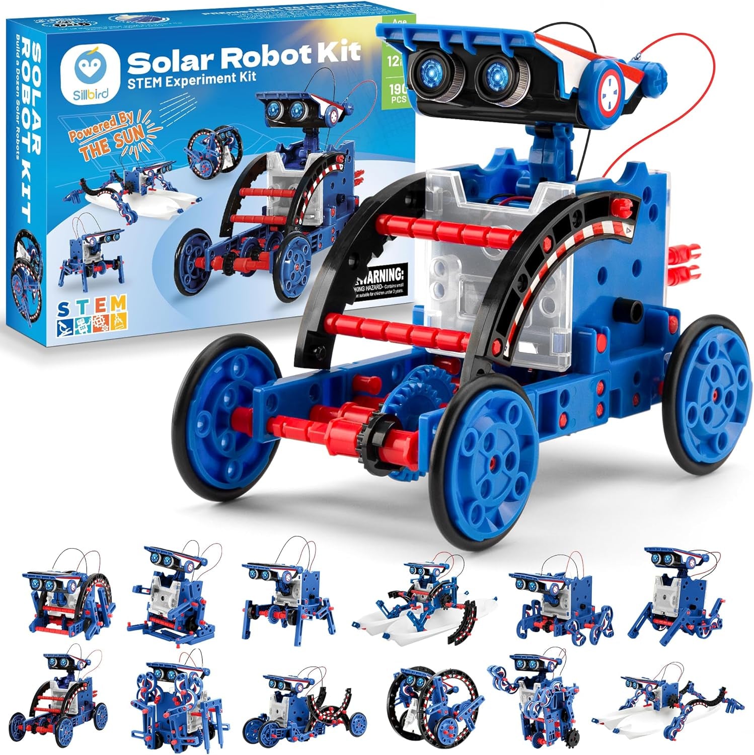 Solar Powered 12-in-1 Robot Building Kit for Kids