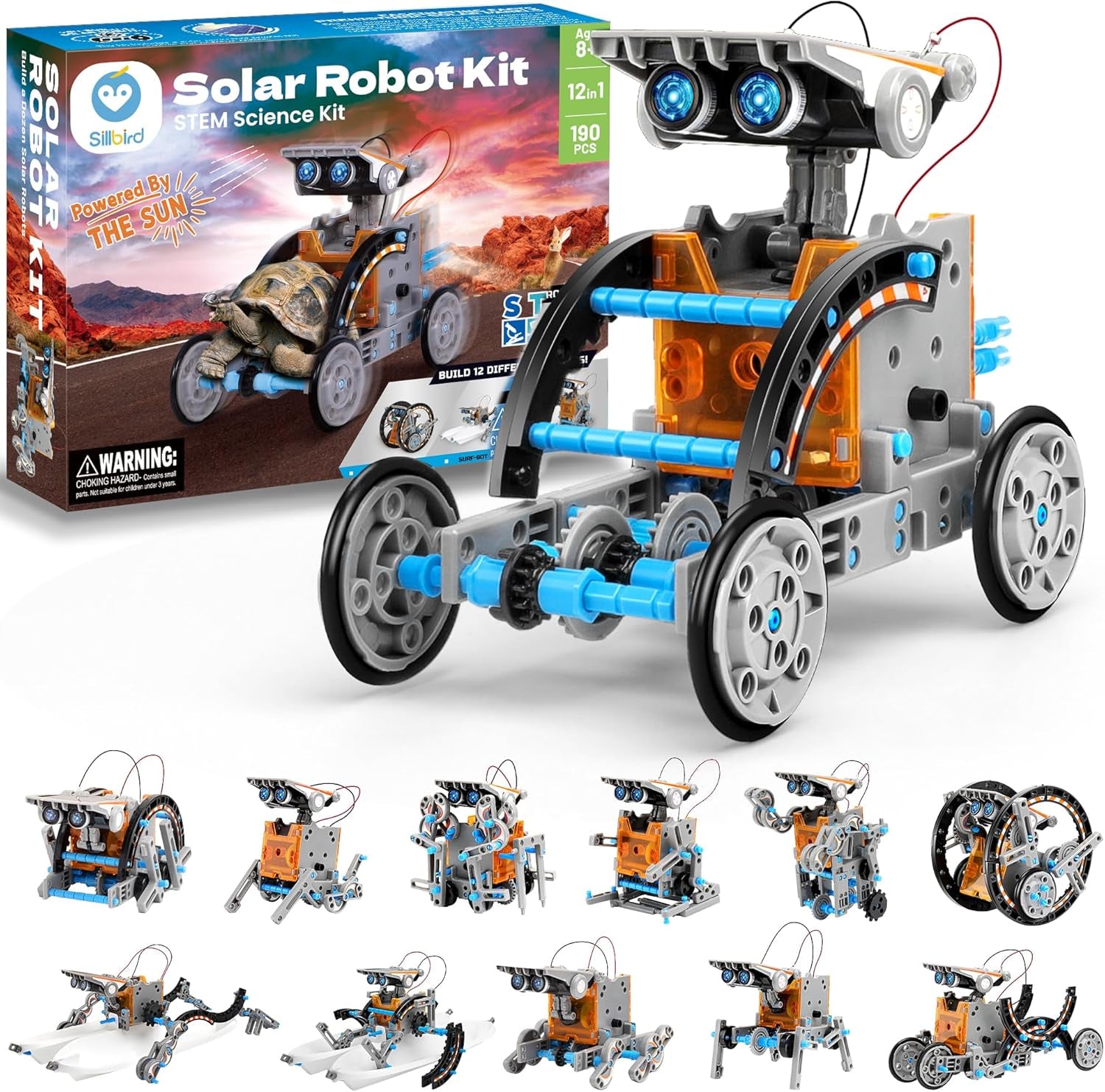 Solar Powered 12-in-1 Robot Building Kit for Kids