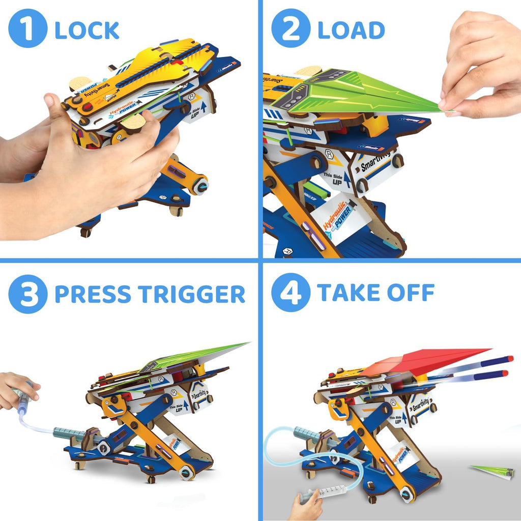 Hydraulic DIY Paper Airplane & Dart Launcher STEM Kit