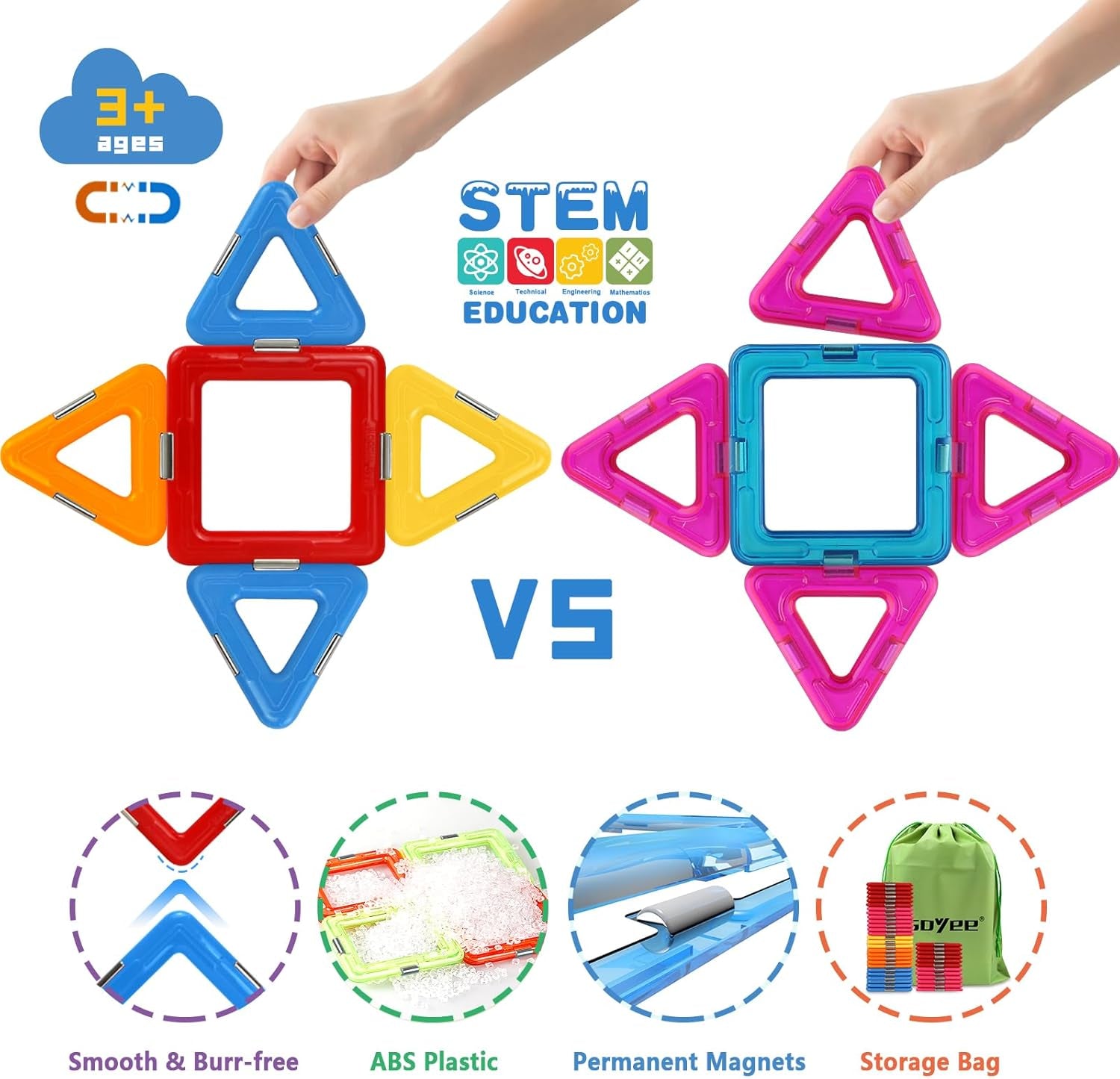 Magnetic STEM Building Blocks Toy Set for Kids