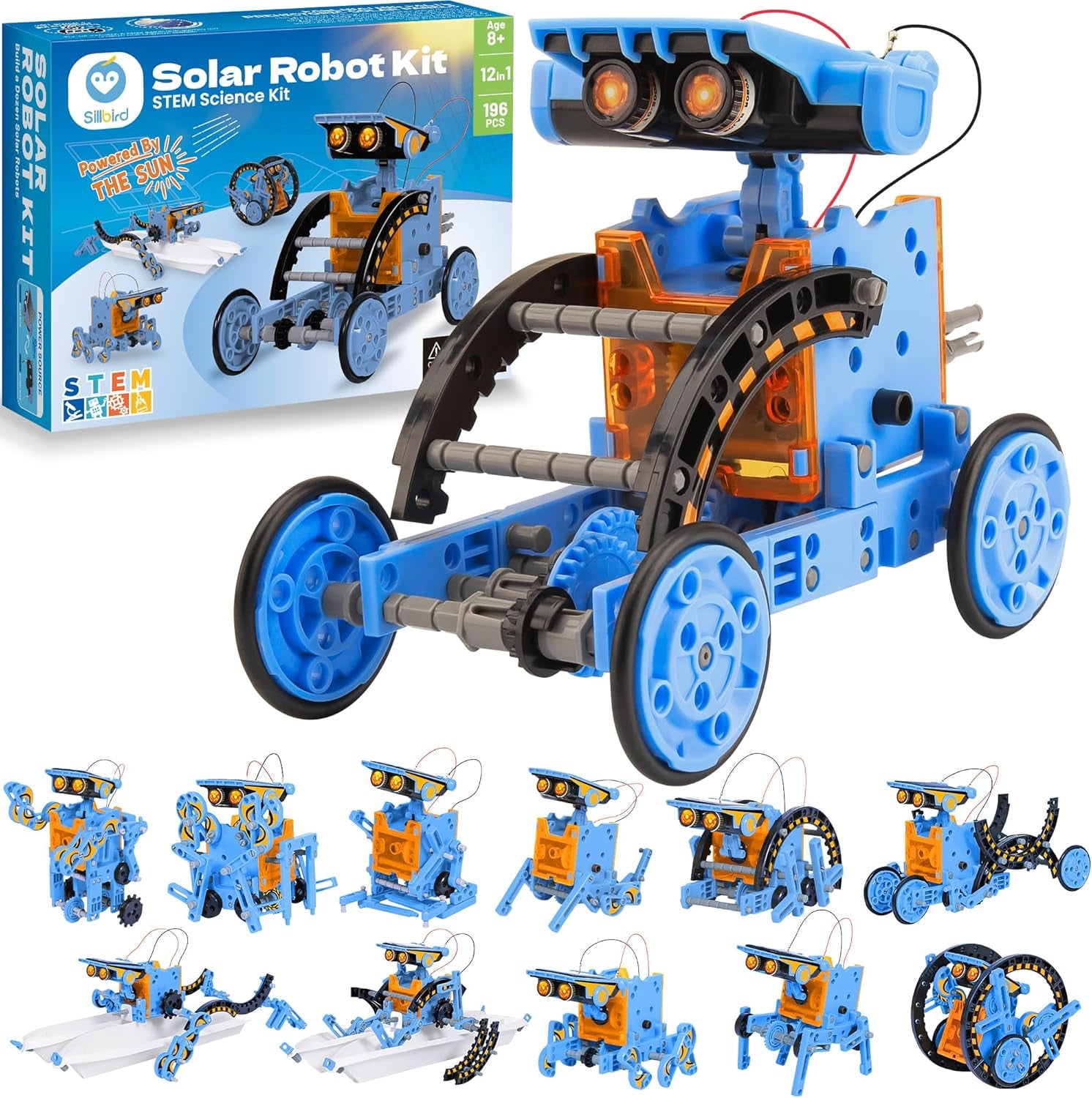 Solar Powered 12-in-1 Robot Building Kit for Kids