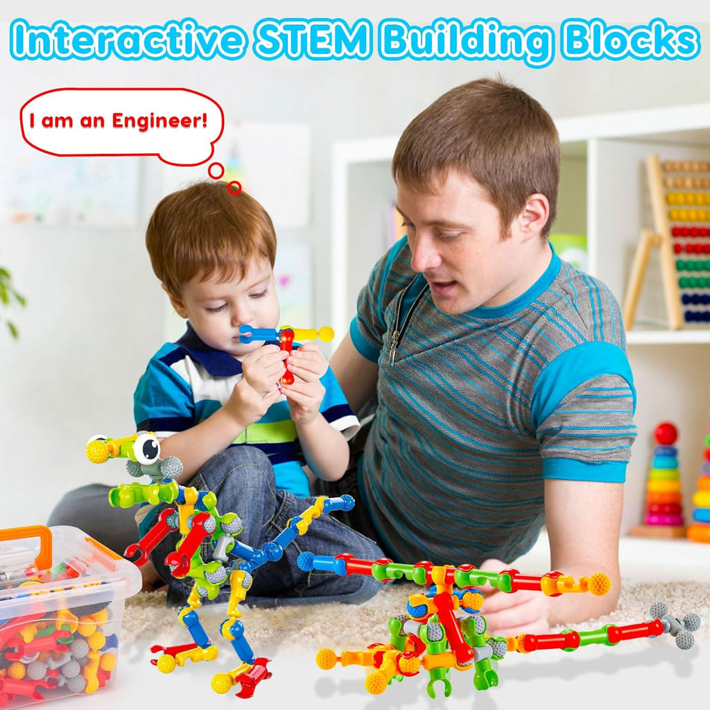 Kids STEM Building Blocks Set (125 Pieces)