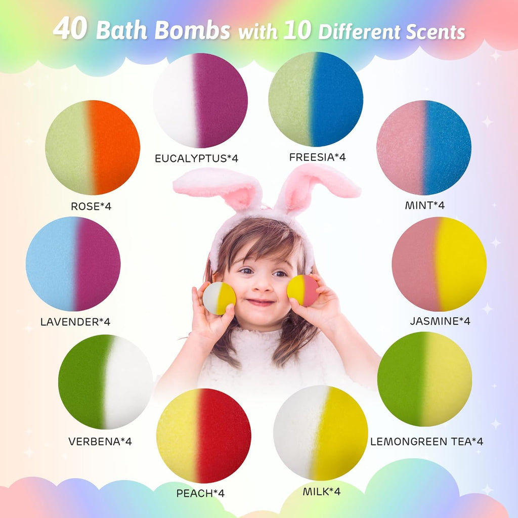 Kids Surprise Bath Bomb Toy Set (40 Pack)