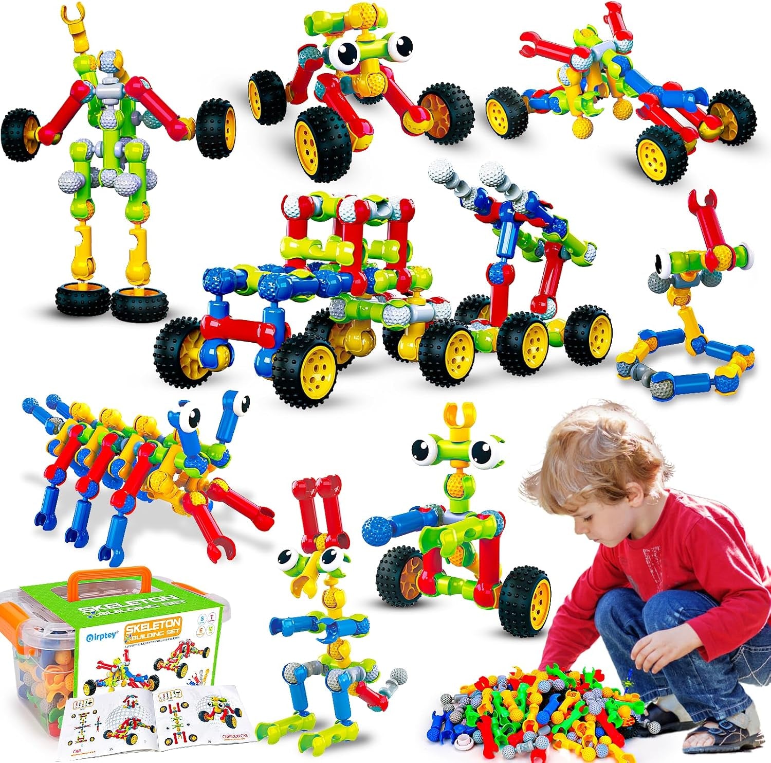 Kids STEM Building Blocks Set (125 Pieces)