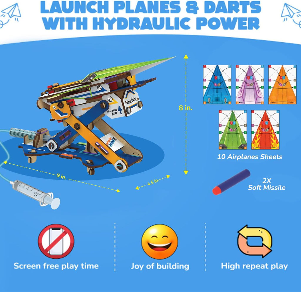 Hydraulic DIY Paper Airplane & Dart Launcher STEM Kit